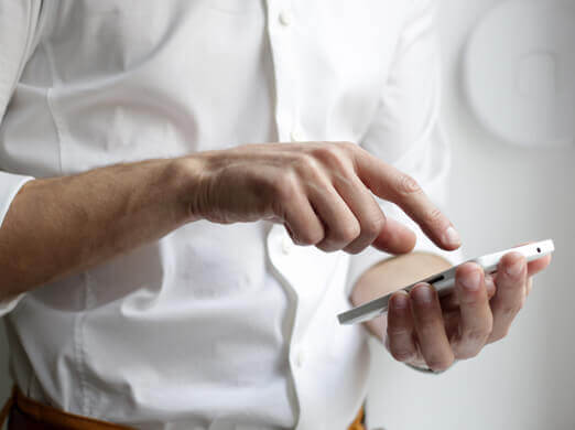 Reviewing options on a phone