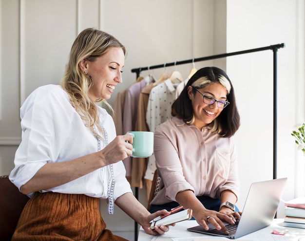 Business owners working together